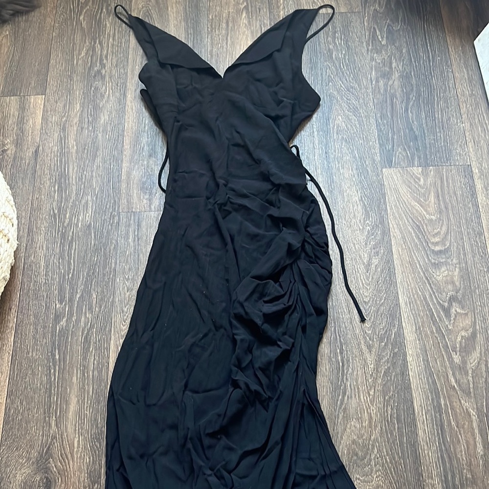 Zara Black Maxi Dress With Slit